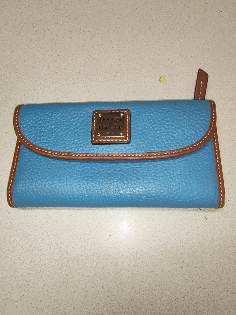 Dooney & Bourke Turquoise Pebbled Leather Continental Wallet